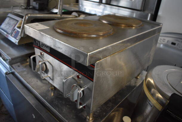 APW Wyott Stainless Steel Commercial Countertop 2 Burner Hot Plate Range. 208 Volts. 14x24x14 - Image 3 of 6