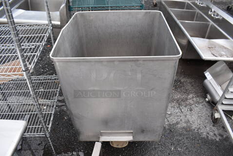 Metal Bin on Casters. 26x26x38