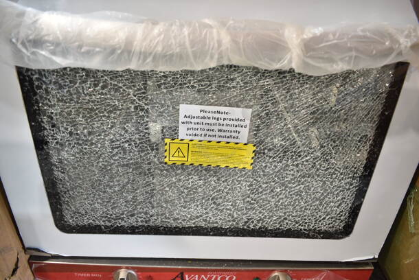 BRAND NEW SCRATCH AND DENT! Avantco 177CO28M Stainless Steel Commercial Countertop Electric Powered Half Size Convection Oven. See Pictures for Broken Glass. 208/240 Volts, 1 Phase.  - Image 3 of 7