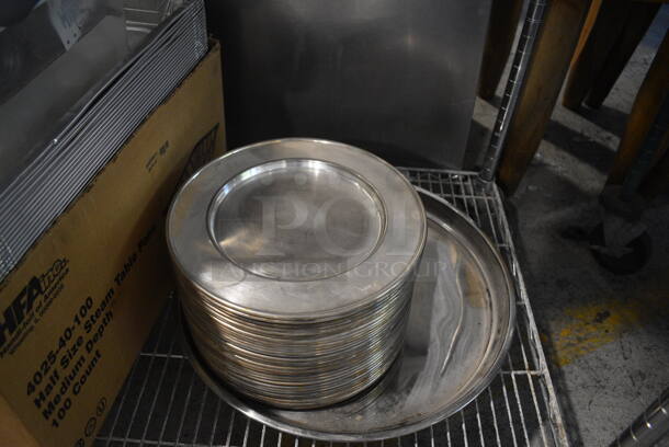 ALL ONE MONEY! Metro Lot of 2 Tiers of Various Items Including Air Pot, Metal Bins, Sauce Pans and Metal Round Trays. Does Not Include Metro Shelving Unit - Image 2 of 10