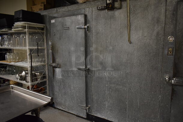 2 Harford Walk In Boxes That Make One 17'x9.5'x7.5' Combo Box w/ Russell STE26-75B-D 230 Volt, 1 Phase Evaporator and Kramer 230 Volt, 1 Phase Evaporator. Does Not Include Contents. Left Side is 8'x9.5'x7.5' and Right Side is 9'x9.5'x7.5'. 2 Times Your Bid! BUYER MUST REMOVE: This Item CANNOT Be Transported; Must Pick Up By Appointment Only. Freon Will Be Removed Before Pick Up Day. Tested and Working! (dish room) - Image 3 of 12