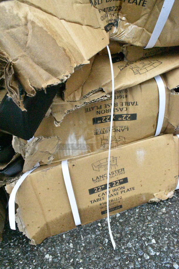 10 Box of 4 BRAND NEW SCRATCH AND DENT! Lancaster Table & Seating 164TB2222  22" x 22" Cross Cast Iron Table Base Plate. 10 Times Your Bid!  - Image 10 of 10