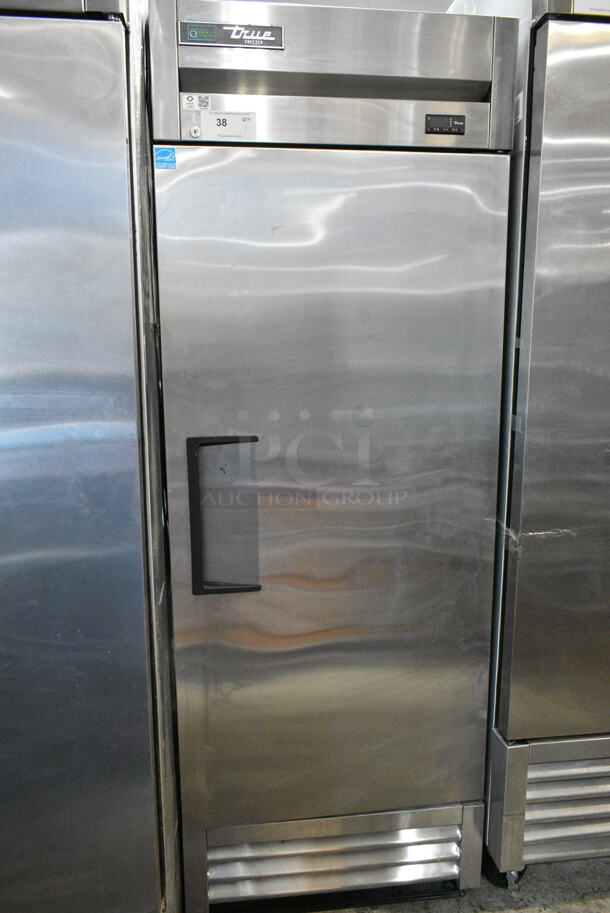 2020 True T-19F-HC Stainless Steel Commercial Single Door Reach In Freezer w/ Poly Coated Racks on Commercial Casters. 115 Volts, 1 Phase. Tested and Does Not Power On - Image 1 of 4