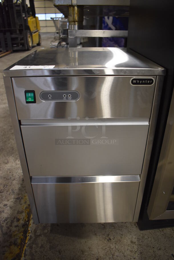 BRAND NEW SCRATCH AND DENT! Whynter FIM-450HS Stainless Steel Commercial Self Contained Ice Machine. 115 Volts, 1 Phase. 15x18.5x23. Tested and Working! - Image 1 of 6