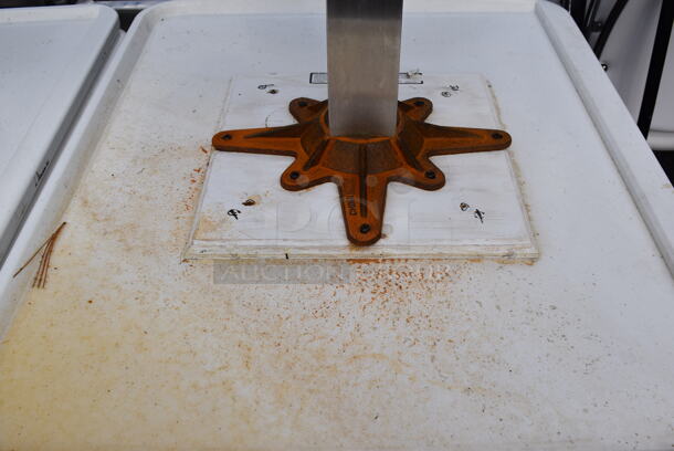 6 White Tables on Chrome Finish Table Base. 30x36x29.5. 6 Times Your Bid! - Image 4 of 5