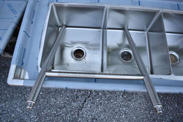 BRAND NEW! Advance Tabco DTC-3-1620-66L Stainless Steel 3 Bay Dishwasher Table. Bays 16x20x12 - Image 7 of 8