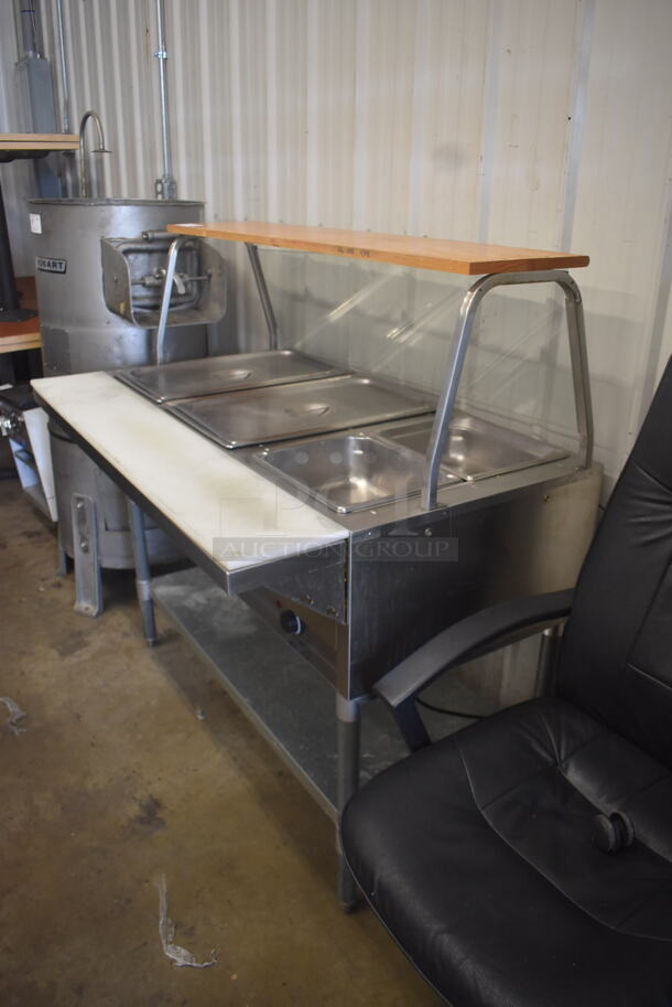 Adcraft Stainless Steel Open 3 Well Steam Table ST-120/3 with Overshelf and Cutting Board. 120 Volts 1 Phase - Image 3 of 9