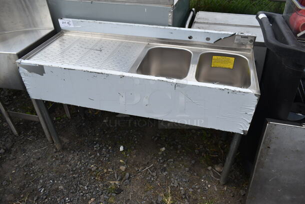 BRAND NEW SCRATCH AND DENT! Krowne Stainless Steel Commercial 2 Bay Sink w/ Left Side Drain Board. Bays 10x14. Drain Board 24x16.5 - Image 1 of 6