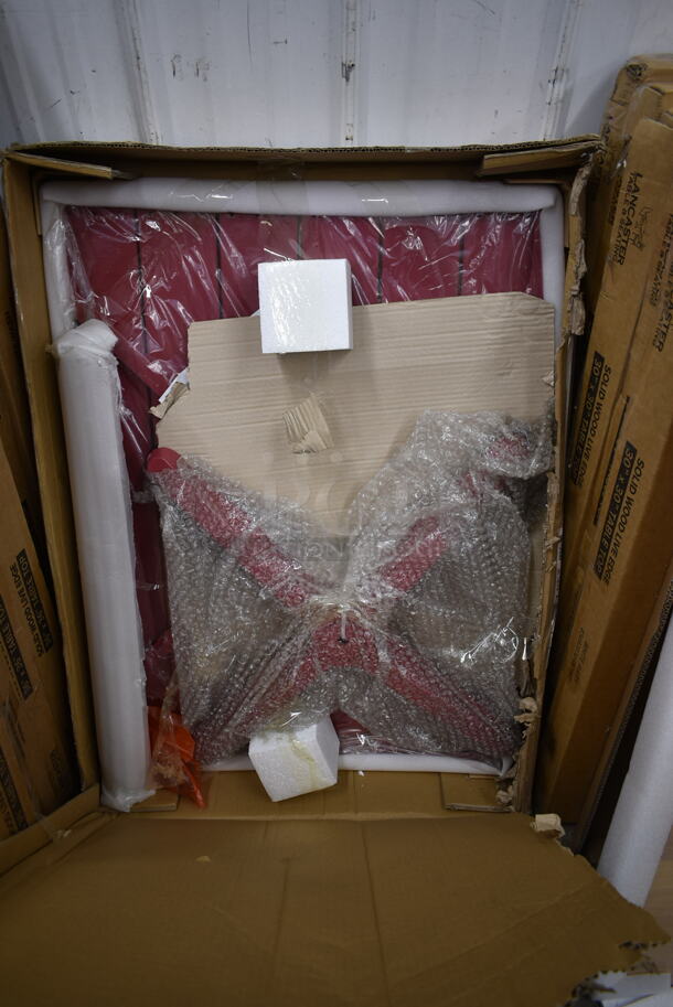 BRAND NEW IN BOX! Lancaster Table & Seating 427CAU2432SG 24" x 32" Sangria Powder-Coated Aluminum Dining Height Outdoor Table with Umbrella Hole. Stock Picture Used as Gallery. - Image 2 of 6