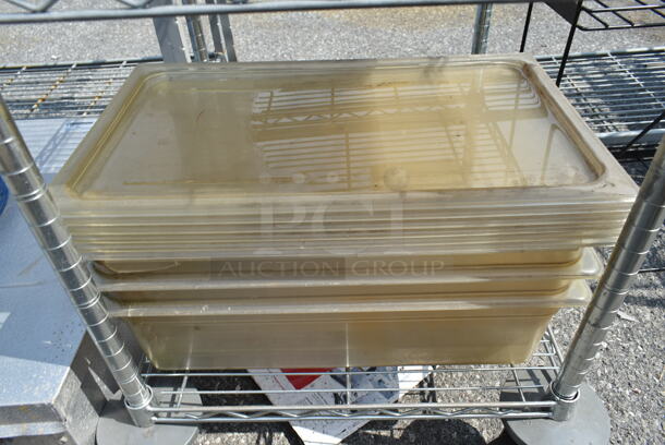 Chrome Finish 4 Tier Wire Shelving Unit on Commercial Casters w/ Contents Including White Poly Bins. BUYER MUST DISMANTLE. PCI CANNOT DISMANTLE FOR SHIPPING. PLEASE CONSIDER FREIGHT CHARGES. - Image 3 of 6