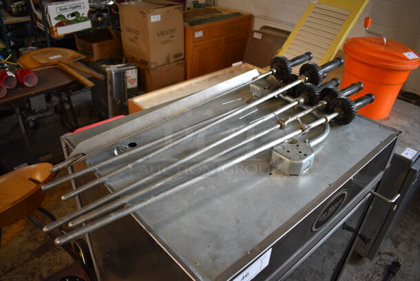 Old Hickory Model N/3ESRH Stainless Steel Commercial Electric Powered 3 Spit Rotisserie Oven w/ 6 Extra Spits. 208 Volts. 36x22x50  - Image 2 of 6