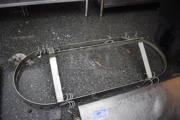 Metal Commercial Pot Rack w/ 12 Pot Rack Hooks. 60x25x12 - Image 3 of 3