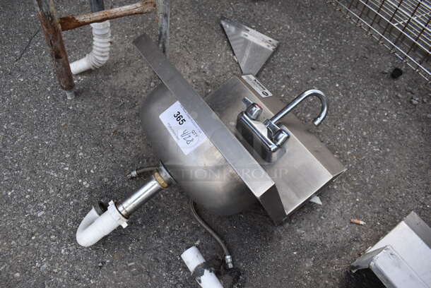 Krowne Stainless Steel Single Bay Wall Mount Sink w/ Faucet and Handles. - Image 2 of 4