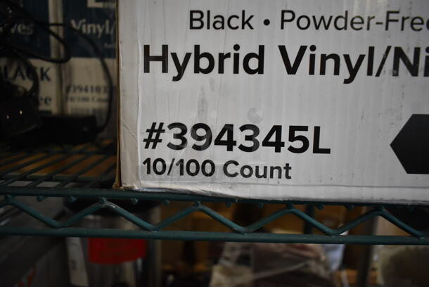 7 BRAND NEW IN BOX! Various Items Including Noble Large 394345L Hybrid Vinyl Nitrile Gloves, 3 Small 3941032S Gloves, Medium Black, Medium Blue 394EN552M and XLarge 394385XL. 7 Times Your Bid!  - Image 2 of 8