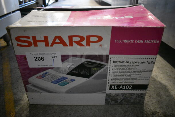 Sharp Model XE-A102 Countertop Cash Register w/ Key. 13x14x10 - Image 5 of 6