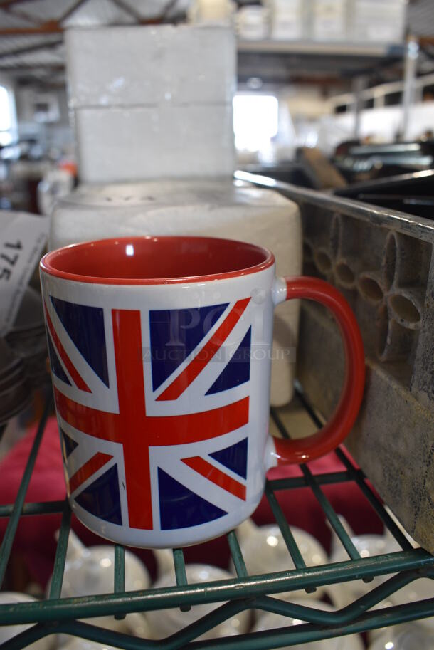 4 London Flag Mugs. 5x3.25x3.75. 4 Times Your Bid!