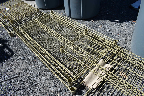 ALL ONE MONEY! Lot of 7 Tan Finish Various Wire Shelves. Includes 30x24x1.5 - Image 3 of 4