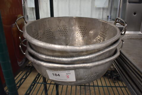 3 Metal Colanders. 19x17x6. 3 Times Your Bid!