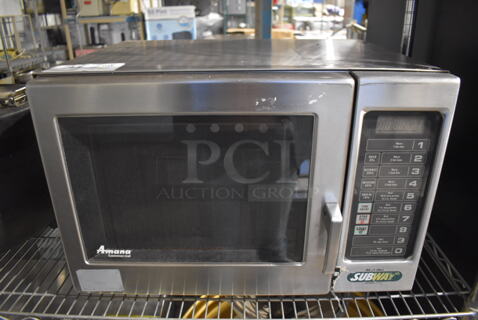 Amana RFS10SW2 Stainless Steel Commercial Countertop Microwave Oven. 120 Volts, 1 Phase. 21.5x19x15