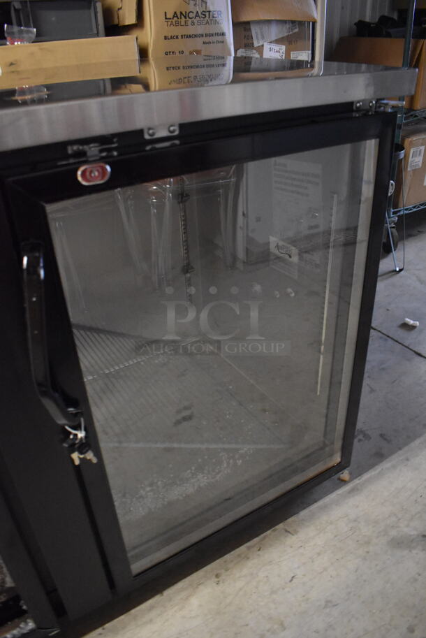 BRAND NEW SCRATCH AND DENT! Avantco 178UBB4GHC Metal Commercial 3 Door Back Bar Cooler Merchandiser. Center Door Is Missing Glass. 115 Volts, 1 Phase. 90.5x28x36. Tested and Working! - Image 8 of 10