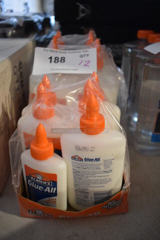 ALL ONE MONEY! Lot of 12 Bottles of Elmer Glue All
