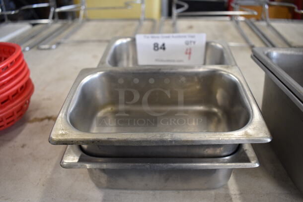 4 Stainless Steel 1/9 Size Drop In Bins. 1/9x2. 4 Times Your Bid!