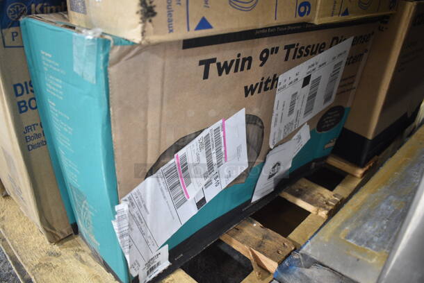 PALLET LOT of 64 BRAND NEW Boxes Including Tork 552120 Towel Dispenser, Tork 473200 Toilet Paper Dispenser, Georgia Pacific 59206 Toilet Paper Dispenser, Twin Toilet Tissue Dispenser, Tork 93T Towel Dispenser, Tork 302030 Towel Dispenser, Georgia Pacific 59210 Toilet Paper Dispenser, Kimberly Clark 0955101 Dispenser, Purell White Soap Dispenser, Sterno Green Wick Chafing Dish Fuel, Kimberly Clark 48857 Dispenser, Bed Risers. 64 Times Your Bid! - Image 5 of 12