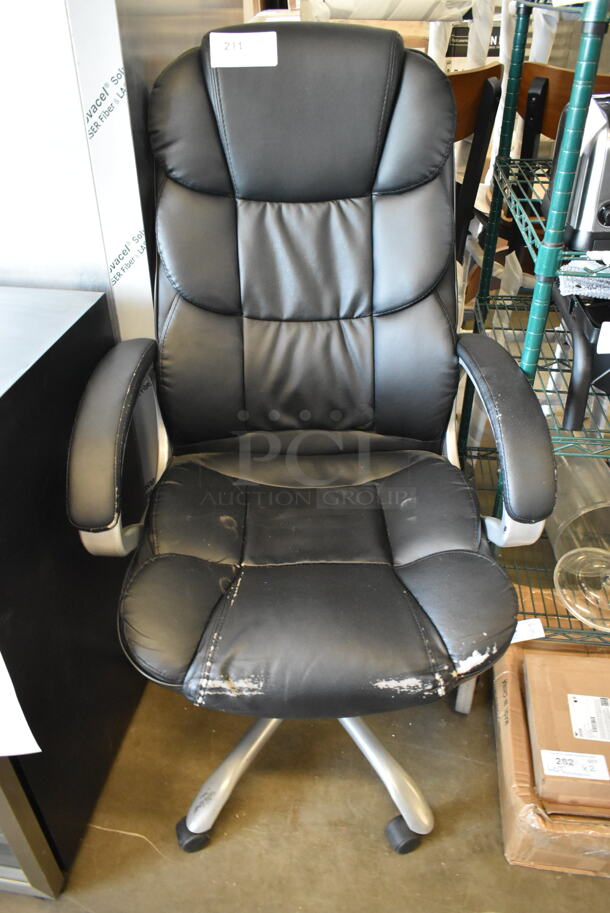 Black Office Chair on Casters. - Item #1112485