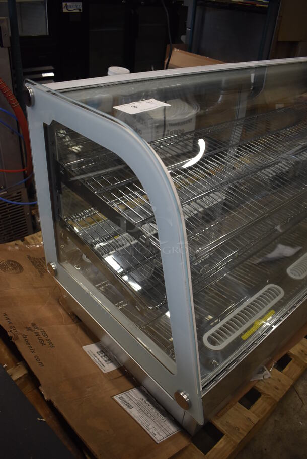 BRAND NEW SCRATCH AND DENT! Avantco 360BCDI60W Metal Commercial Countertop White Curved Refrigerated Drop-In Countertop Bakery Display Case Merchandiser. 110-120 Volts, 1 Phase. 60x23x27. Tested and Working! - Image 5 of 6