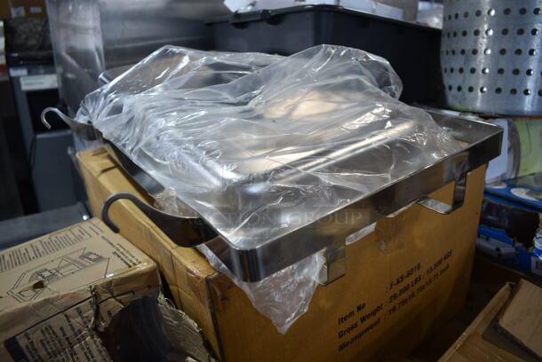 PALLET LOT of 27 BRAND NEW! Items/Boxes Including 2 Box Winco TBH-18 18" Table Number Holders, KC-01-4P Cleaver Sets, Winco WOK-36 16" Chinese Wok, Winco Stacking Booster Seat, F-KS-6016, ALRK-EW, Winco PRC-2 Round Storage Container, Winco Chafers, Metal Steam Pot Insert. 27 Times Your Bid!  - Image 9 of 12