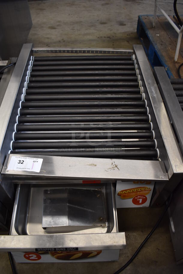Star 45STBDE Stainless Steel Commercial Countertop Hot Dog Roller w/ Bun Drawer. 120 Volts, 1 Phase. 24x29x12.5. Tested and Working! - Image 4 of 4