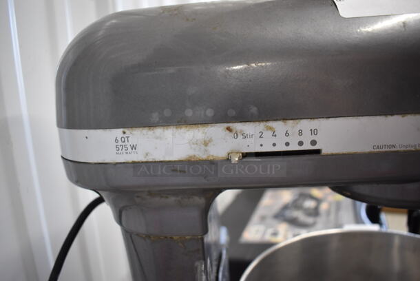 KitchenAid KP26M1XPM Professional 600 Metal Countertop 6 Quart Planetary Dough Mixer w/ Metal Mixing Bowl, Paddle and Whisk Attachments. 120 Volts, 1 Phase. 15x13x17. Tested and Does Not Power On - Image 5 of 6