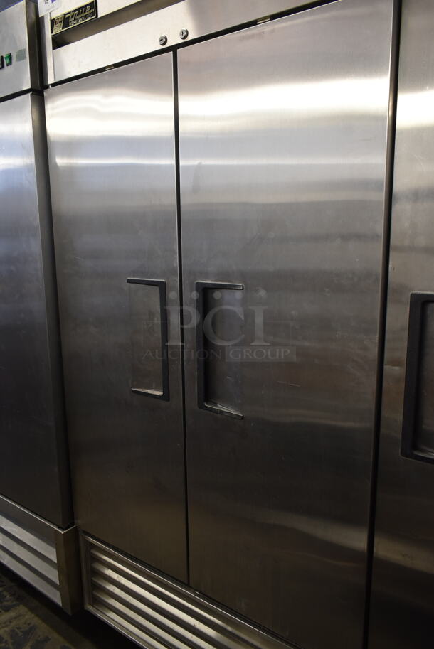 True T-35 Stainless Steel Commercial Double Door Reach In Cooler w/ Poly Coated Racks on Commercial Casters. 115 Volts, 1 Phase. Tested and Powers On But Does Not Get Cold - Image 3 of 7