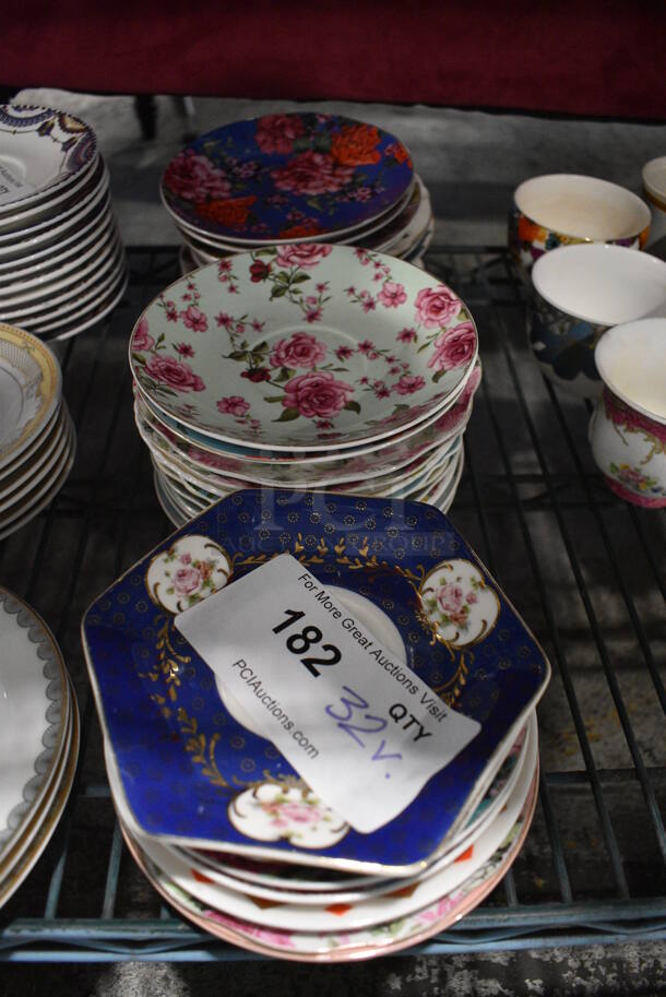 32 Various Ceramic Saucers. Includes 6x6x1. 32 Times Your Bid! - Image 1 of 4