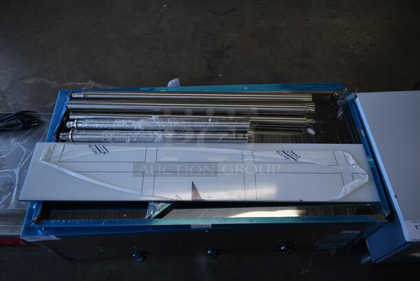 BRAND NEW SCRATCH AND DENT! 2023 Avantco 177STE3S Stainless Steel Commercial Floor Style Electric Powered 3 Bay Steam Table. Stock Picture Used as Gallery. 120 Volts, 1 Phase. Tested and Working! - Image 2 of 6