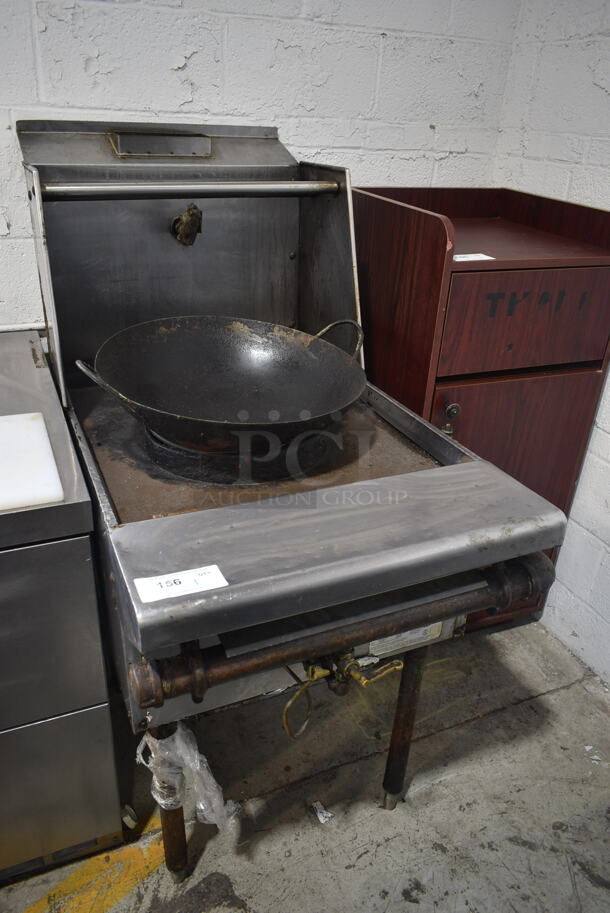 CWW Stainless Steel Commercial Natural Gas Powered Single Burner Wok Range. 