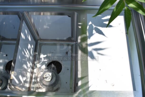 BRAND NEW SCRATCH AND DENT! Steelton 522CS31014LR 54" 18-Gauge Stainless Steel Three Compartment Commercial Sink with 2 Drainboards - 10" x 14" x 12" Bowls. No Legs.  - Image 4 of 7
