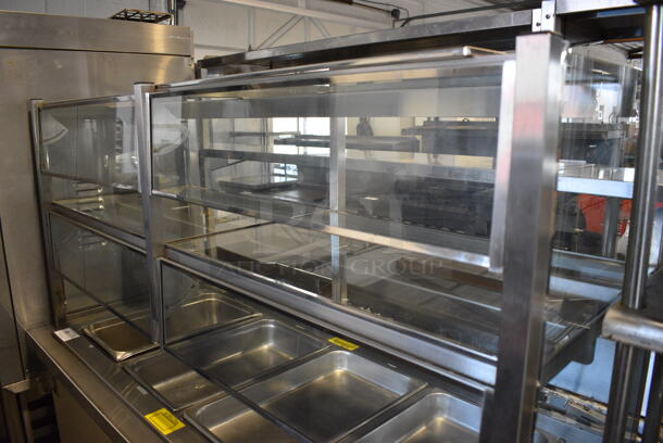 Stainless Steel Commercial 4 Well Steam Table w/ 2 Over Shelves and Glass Sneeze Guard on Commercial Casters. 115 Volts, 1 Phase. 67x31x64 - Image 4 of 5