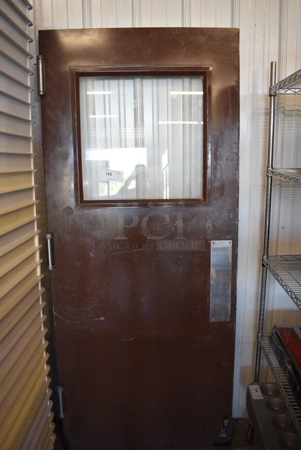 Wood Pattern Door w/ Swinging Hinges. 36x5x83 - Image 1 of 4
