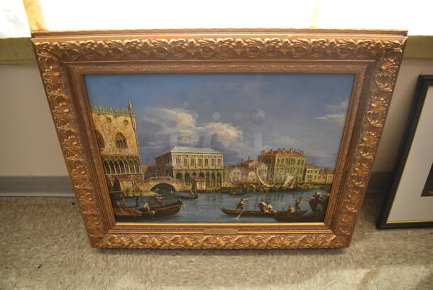 Framed Canvas Painting Reproduction of Bacino di San Marco by Giovanni Antonio Canaletto From Art Dealer Ed Mero!