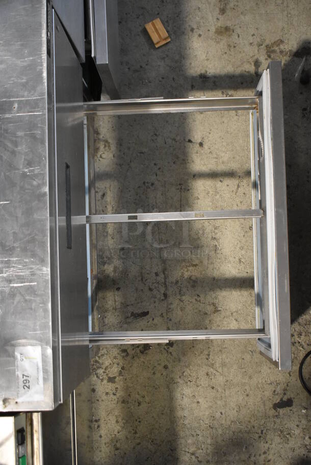 ALL ONE MONEY! Lot of 2 Delfield Stainless Steel Commercial Prep Table w/ 2 Drawers Connected w/ an Over Shelf. 115 Volts, 1 Phase. Tested and Powers On But Does Not Get Cold - Image 8 of 12