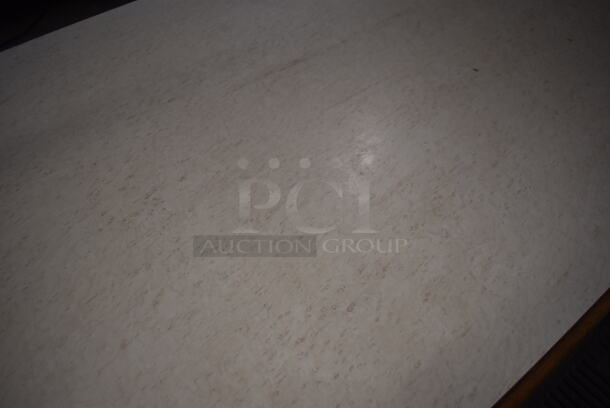 Dining Height Table on 2 Black Straight Leg Table Bases. 72x28x30 - Image 3 of 4