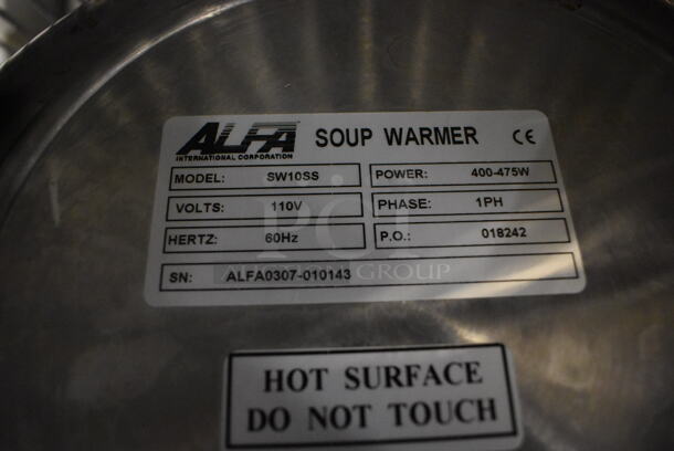 Alfa SW10SS Stainless Steel Commercial Countertop Soup Kettle Food Warmer. 110 Volts, 1 Phase. 12.5x13x14. Tested and Working! - Image 5 of 5