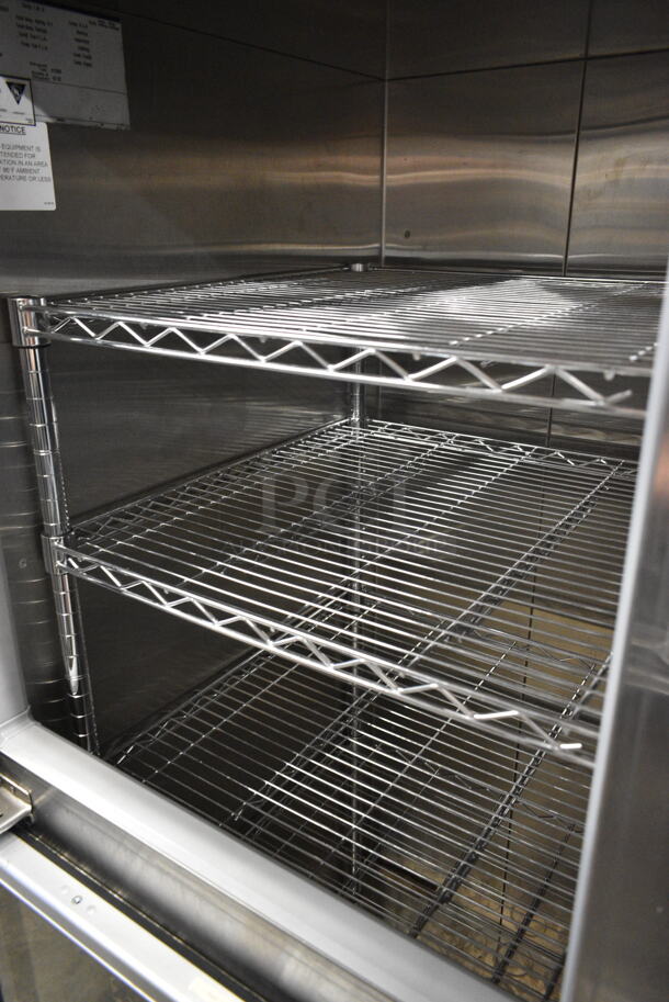 Endura MNR806SSG/0 Stainless Steel Commercial 6 Half Size Door Reach In Cooler Merchandiser w/ Metro Shelving Unit. 115 Volts, 1 Phase. Tested and Working! - Image 9 of 11