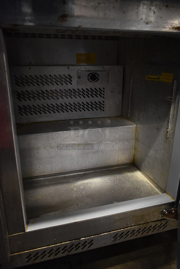 Stainless Steel Commercial 2 Door Work Top Cooler w/ Back Splash on Commercial Casters. Tested and Working! - Image 6 of 6