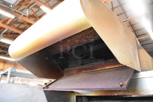 2 XLT 3270 Stainless Steel Commercial Natural Gas Powered Conveyor Pizza Oven on Commercial Casters. Comes w/ Hood / Vent. 180,000 BTU. 113x53x63, 99x37x22. 2 Times Your Bid! Picture of the Unit Before Removal Is Included In the Listing. - Image 4 of 12