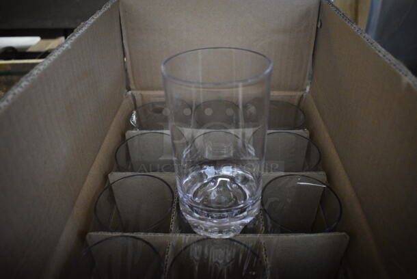 ALL ONE MONEY! Lot of 24 Clear Poly Beverage Tumblers! 3x3x5.5