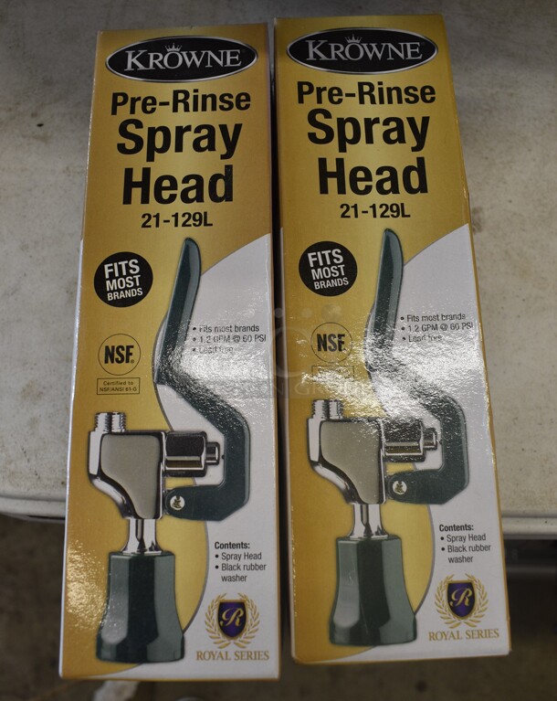 2 BRAND NEW IN BOX! Krowne Stainless Steel Pre Rinse Spray Heads. 2 Times Your Bid!