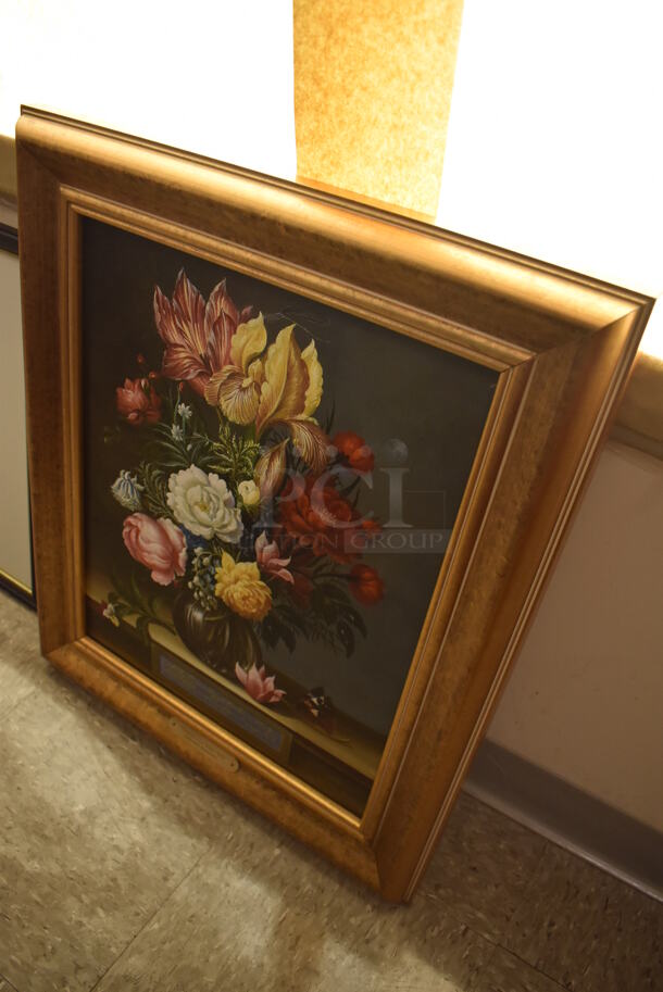 Framed Canvas Painting Reproduction of Flowers in a Glass Vase by Ambrosius Bosschaert From Art Dealer Ed Mero! - Image 4 of 6