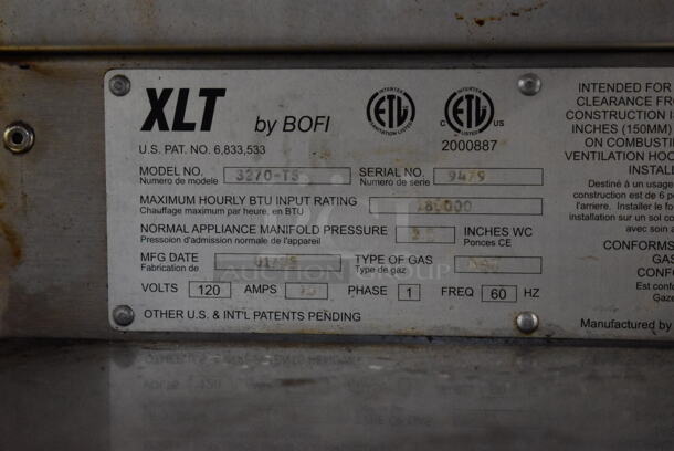 2 XLT 3270 Stainless Steel Commercial Natural Gas Powered Conveyor Pizza Oven on Commercial Casters. Comes w/ Hood / Vent. 180,000 BTU. 113x53x63, 99x37x22. 2 Times Your Bid! Picture of the Unit Before Removal Is Included In the Listing. - Image 10 of 12